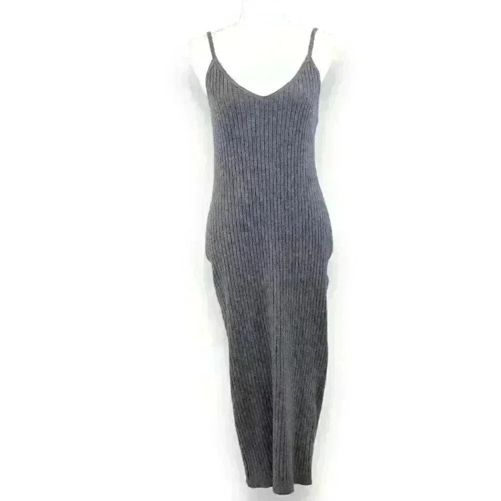 7 For All Mankind Gray Midi Sweater Tank Dress & Matching Cardigan Size‎ Small